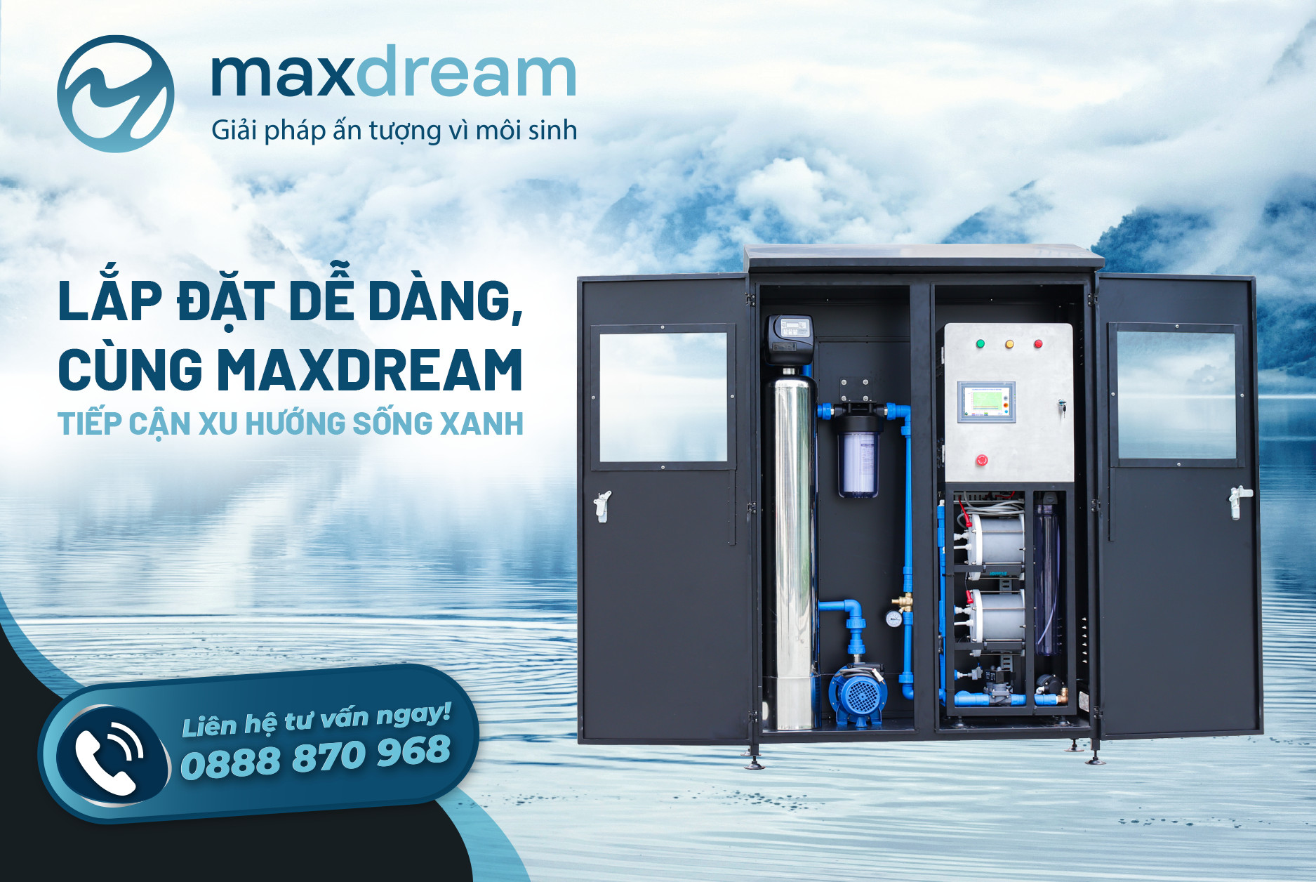 Máy lọc nước của Maxdream lắp đặt dễ dàng