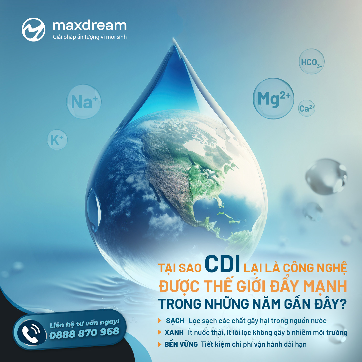 Máy lọc nước công nghệ CDI thân thiện với môi trường
