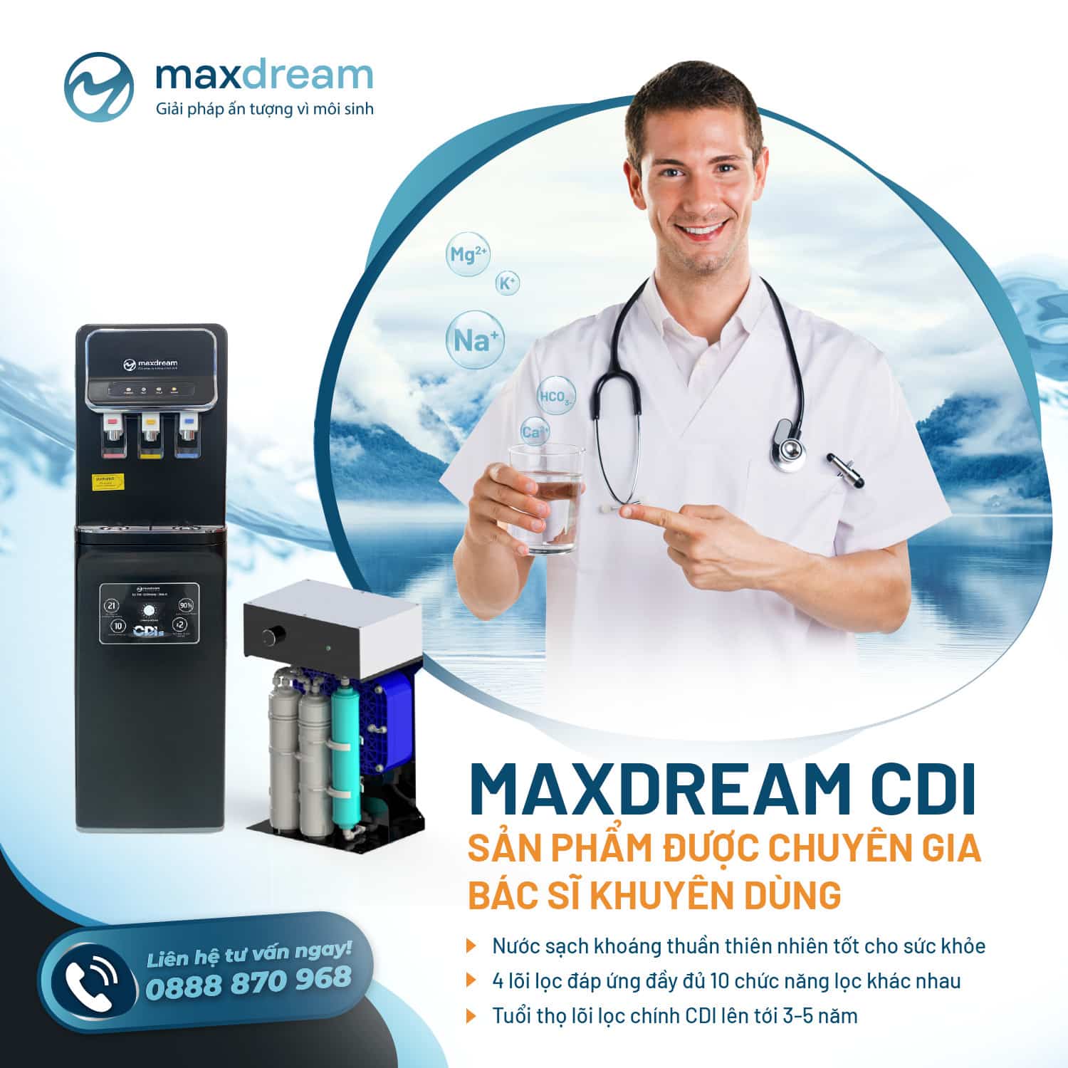 Máy lọc nước Maxdream sản phẩm được các chuyên gia tin dùng