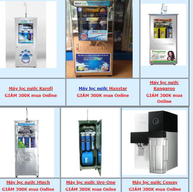 Một số sản phẩm máy lọc nước bán chạy tại Locnuocdothi.vn