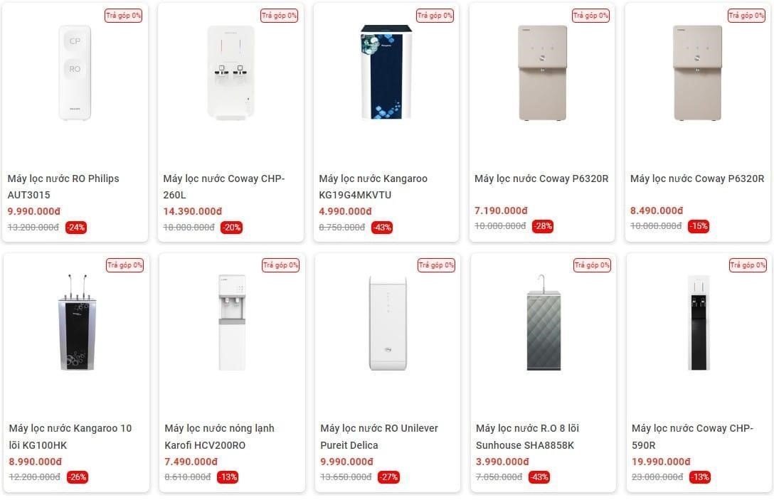 Top 5 Địa Chỉ Bán Máy Lọc Nước Ở Hòa Bình Uy Tín Tốt Nhất 15 Sản phẩm máy lọc nước hiện có tại Điện Máy Xanh Hòa Bình