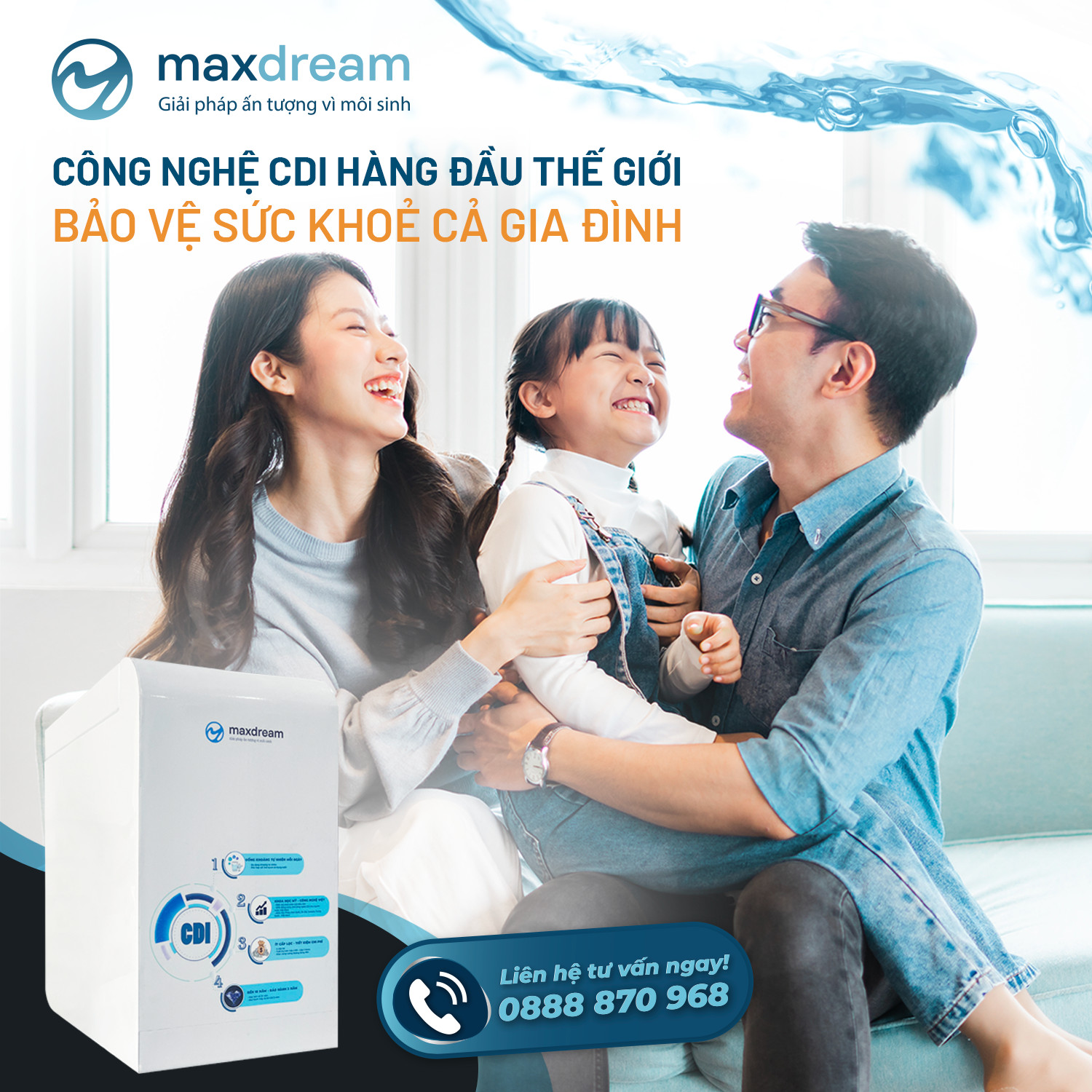 Máy lọc nước Maxdream DB01 sử dụng công nghệ lọc CDI tiên tiến