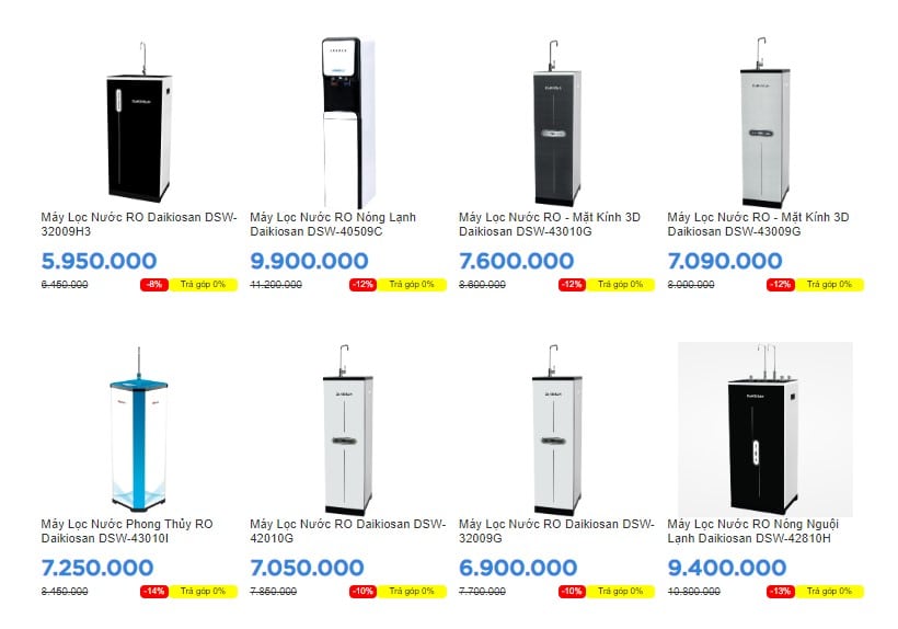 Bảng giá một số sản phẩm điện máy Nhân Ngọc