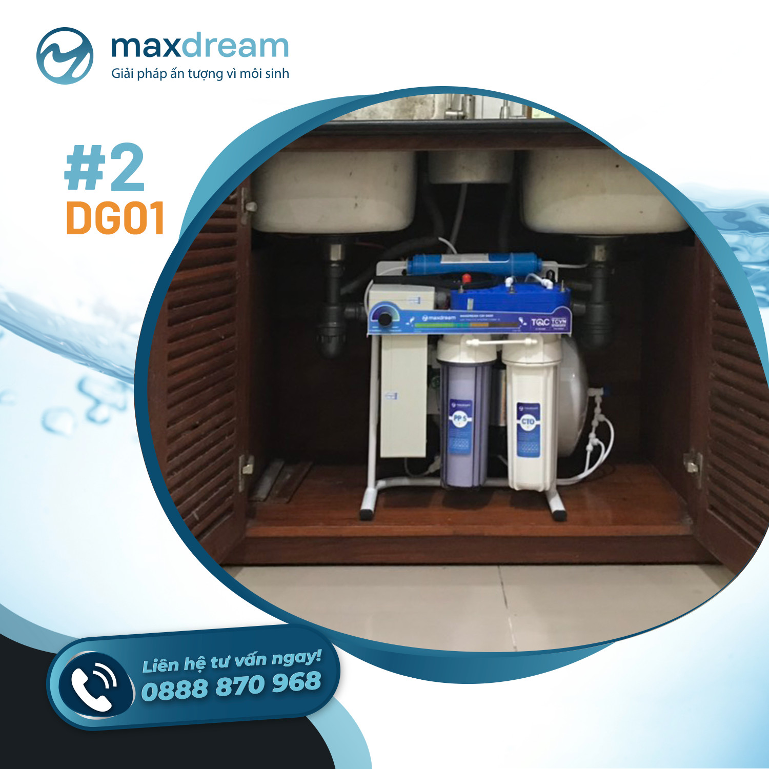 Hình ảnh lắp đặt máy lọc nước để gầm tại nhà khách hàng