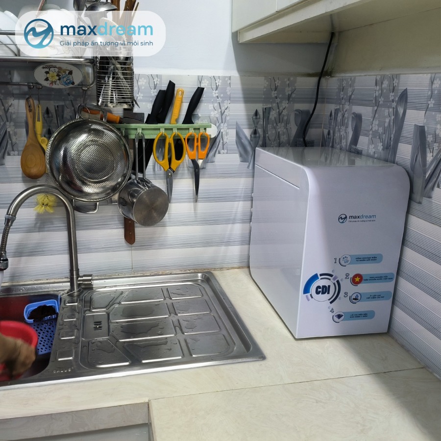 Hình ảnh lắp đặt thực tế máy lọc nước gia đình Maxdream CDI ĐB01