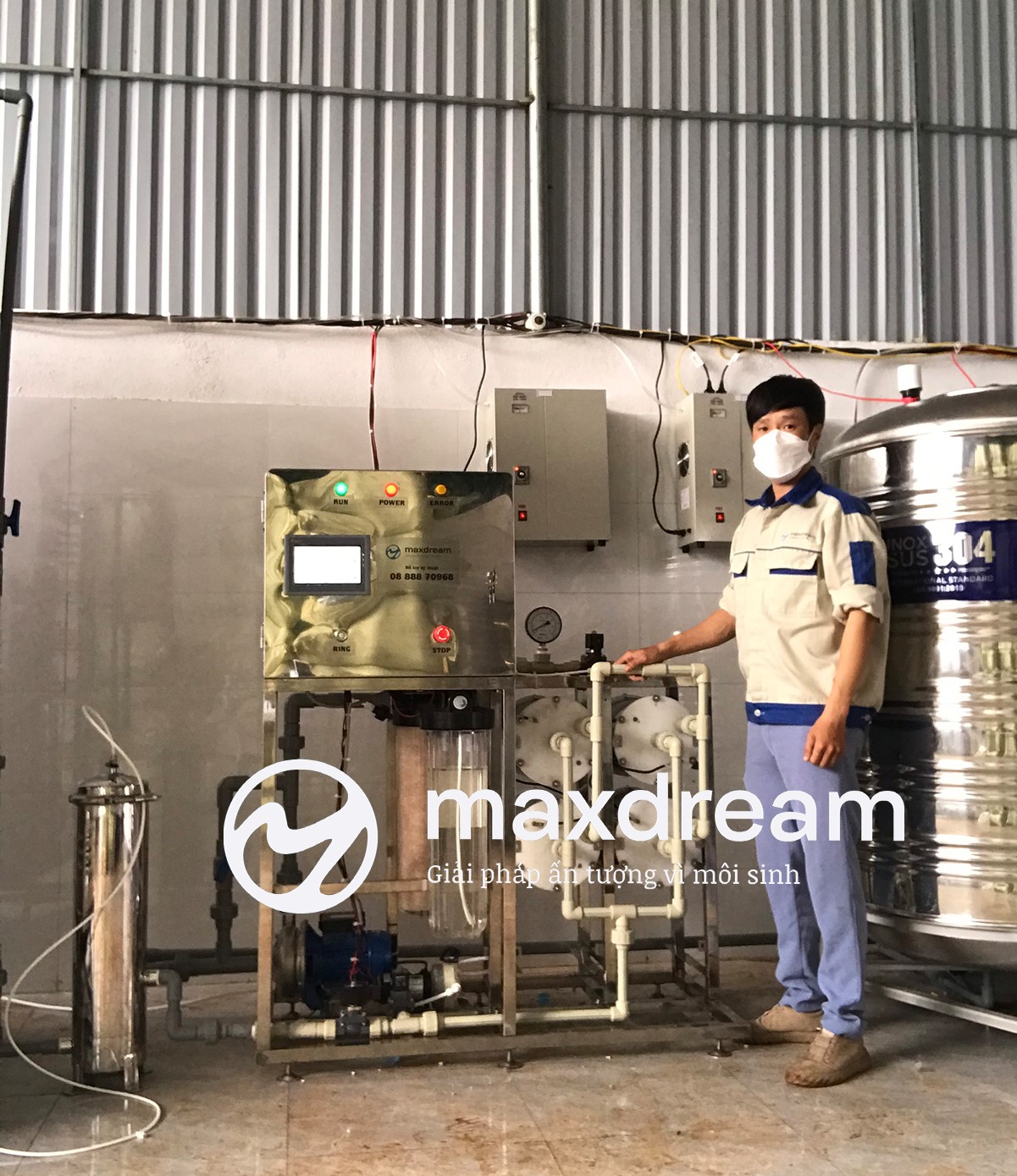 Hình ảnh lắp đặt máy lọc nước công suất lớn của Maxdream (ảnh 3)