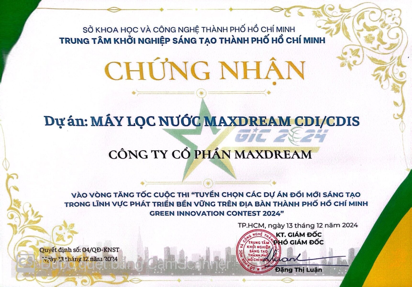 chung nhan gic